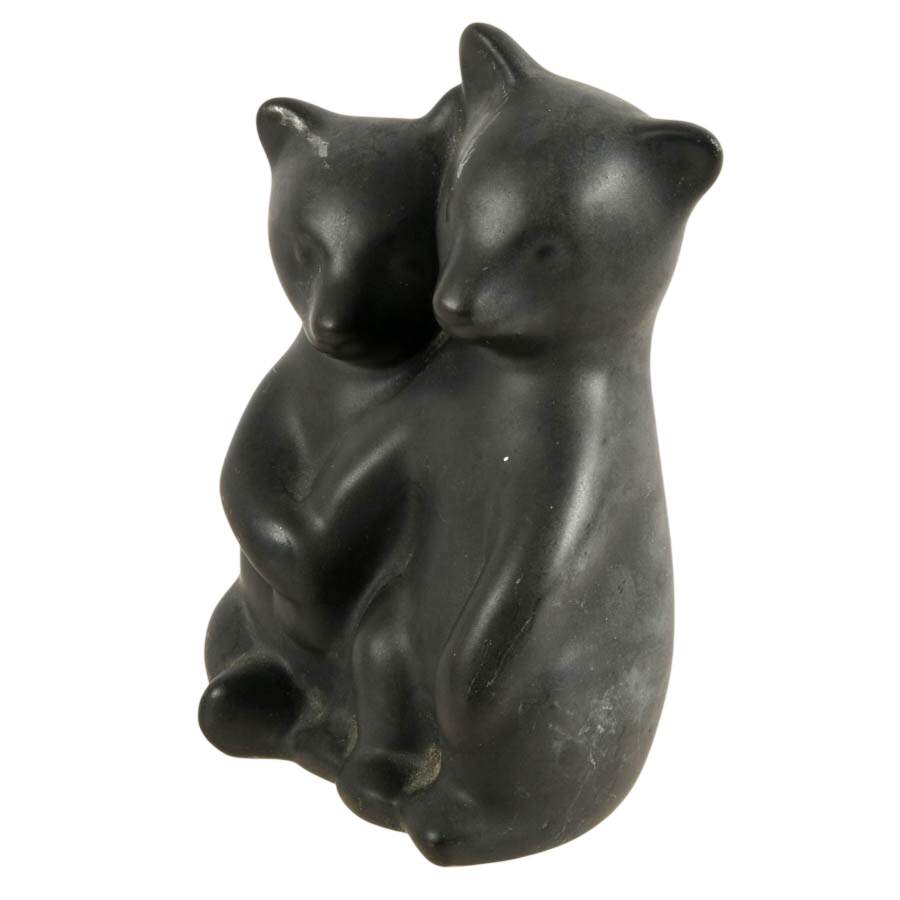 Pigeon Forge Tennessee Mid-Century Style Black Bear Cubs Pottery Figurine-2