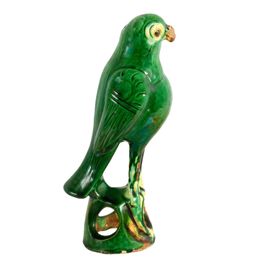 Qing Dynasty Sancai Glazed Parrot-4