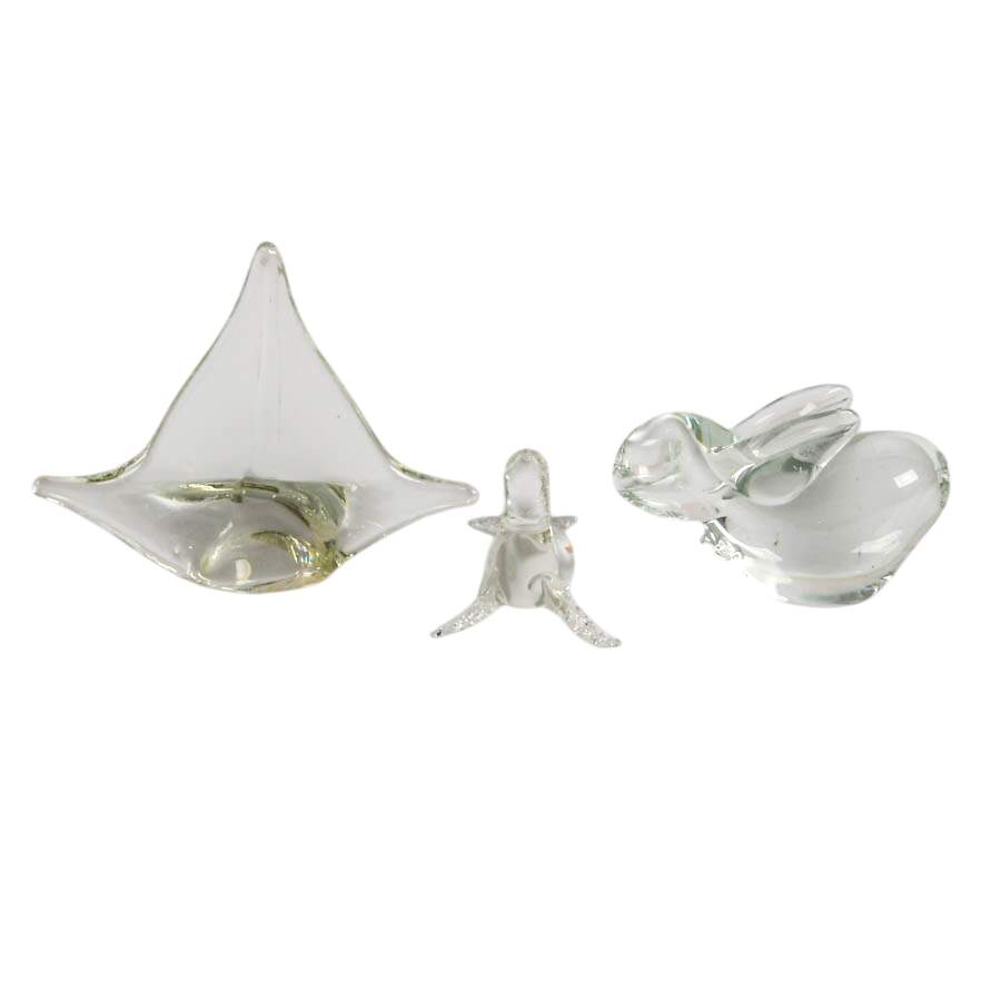 Set of Three Hand-Blown Glass Figurines-1