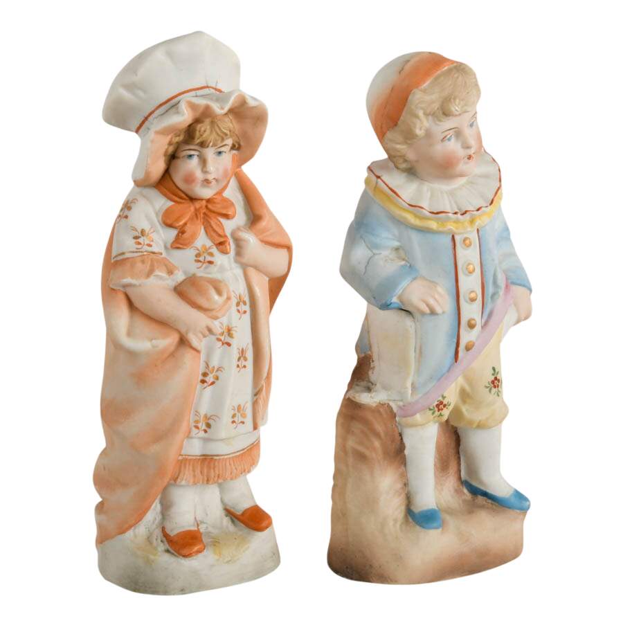 Antique Pair of German Bisque Sibling Figures-5