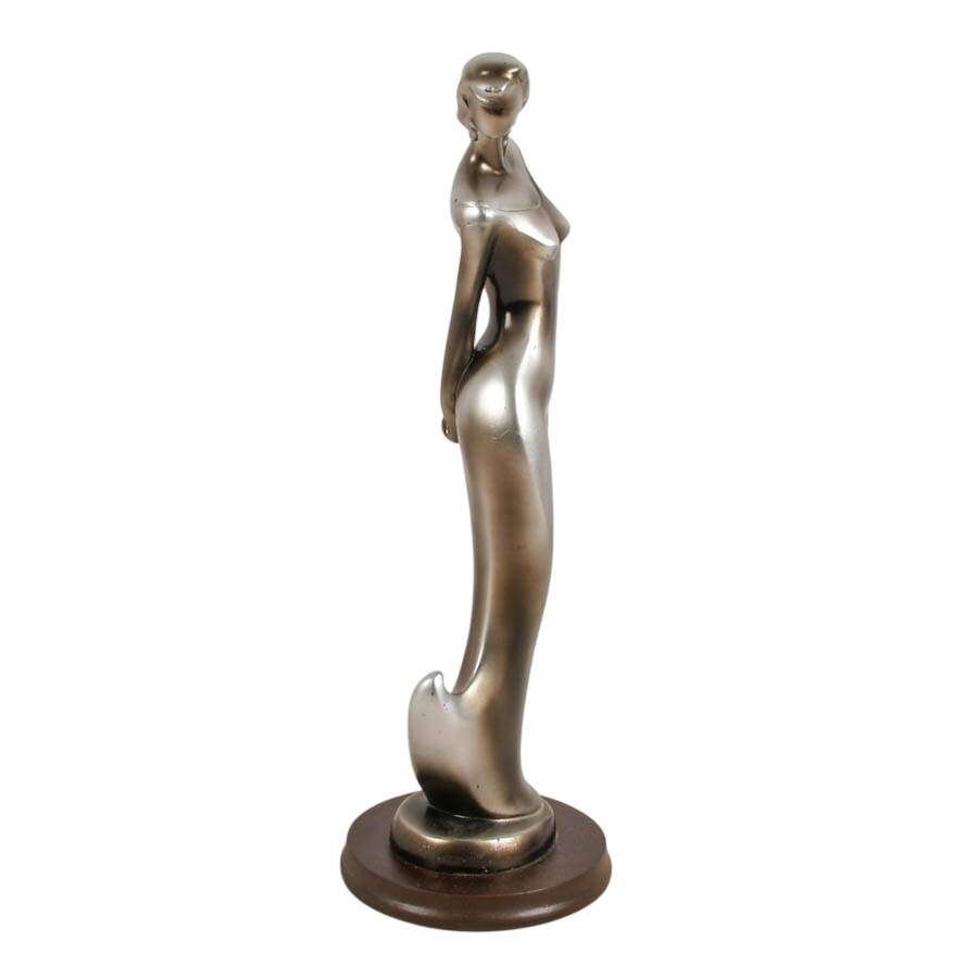 Set of Five Art Deco-Style Silver Resin Sculptures Attributed to Herco-7