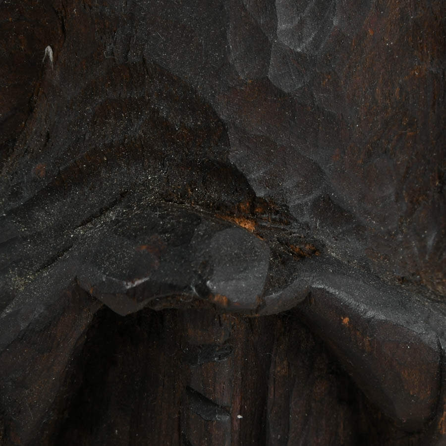 Hand-Carved Wooden Monk Figure-6