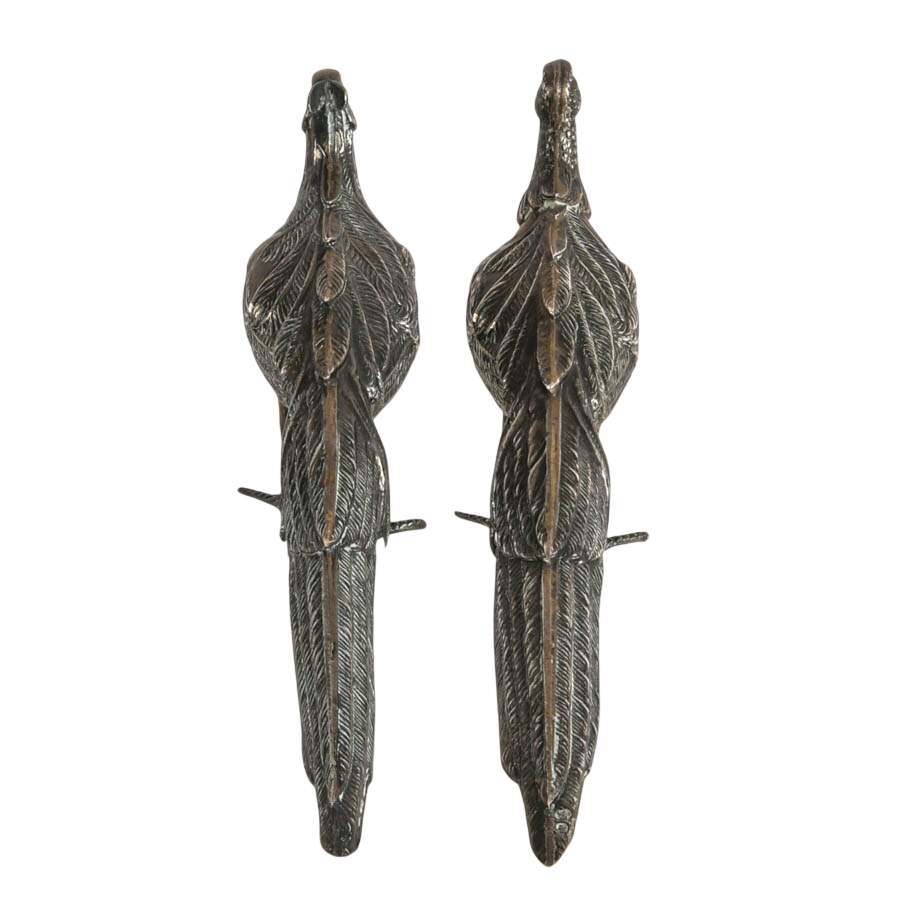 Pair of Small Antique Spanish .915 Silver Pheasant Figures by Pasgorcy-5