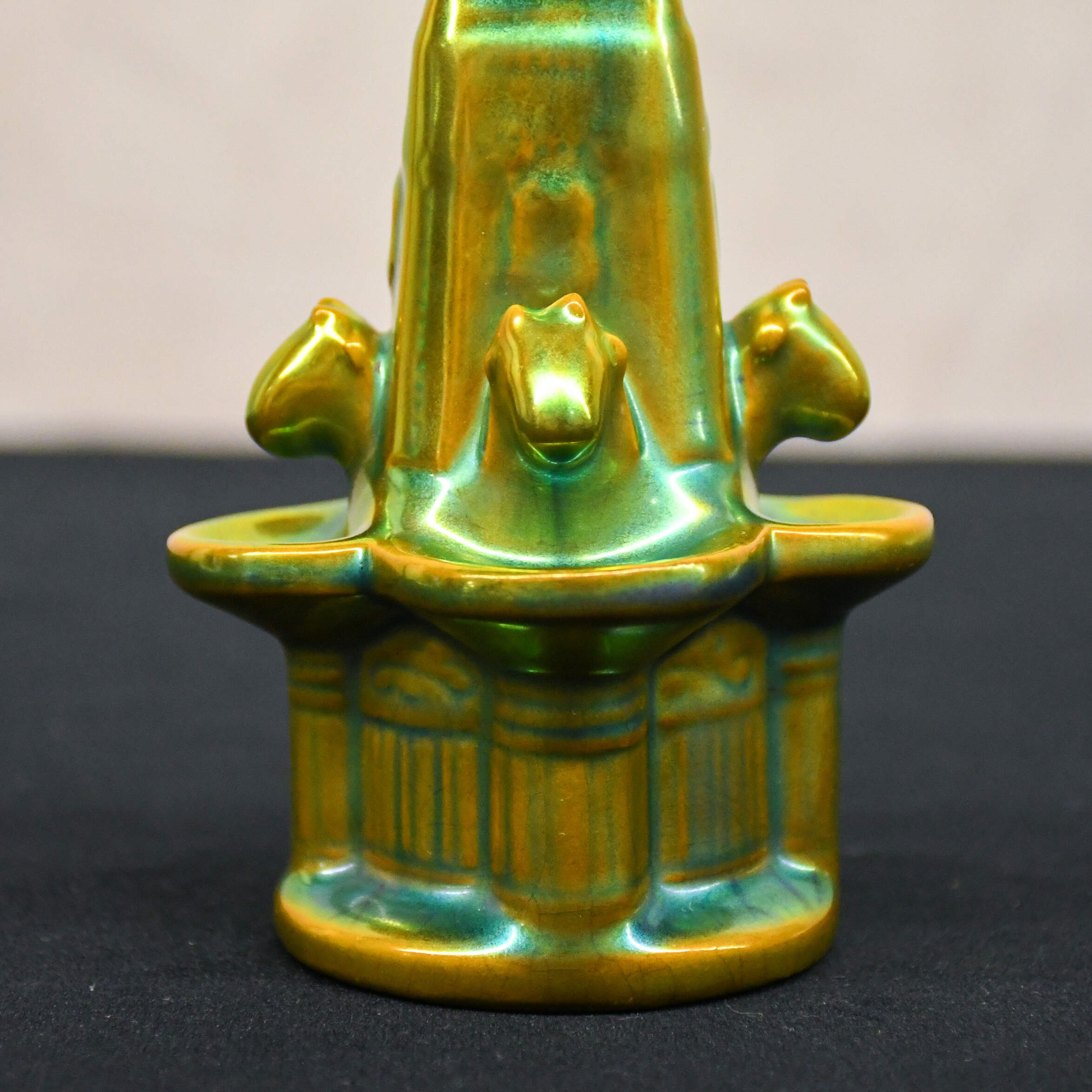 Zsolnay Ceramic Fountain Sculpture with Eosin Glaze-6