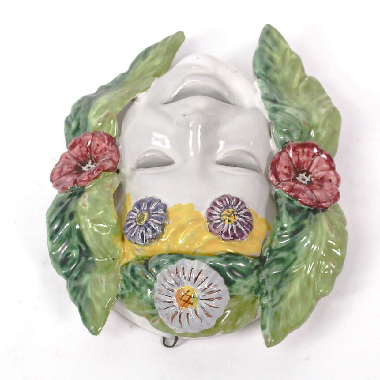 Group of Three Italian Ceramic Bacchus Masks-6