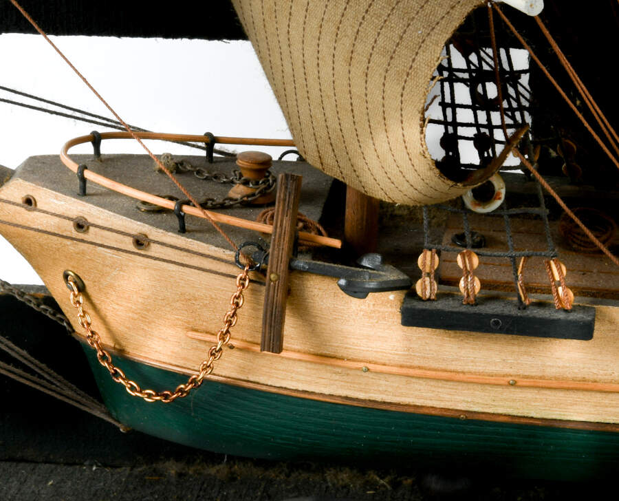 Model Ship in Crate Statue-6