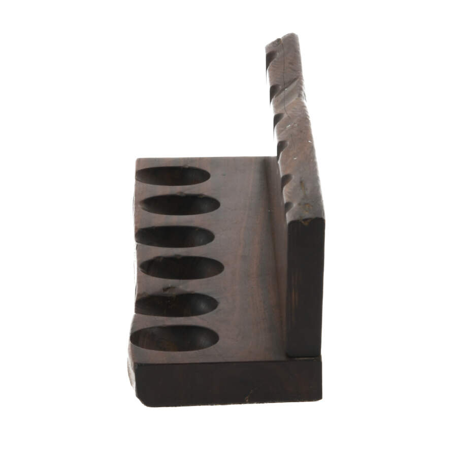 Carved Wood Six Piper Holder Display-3