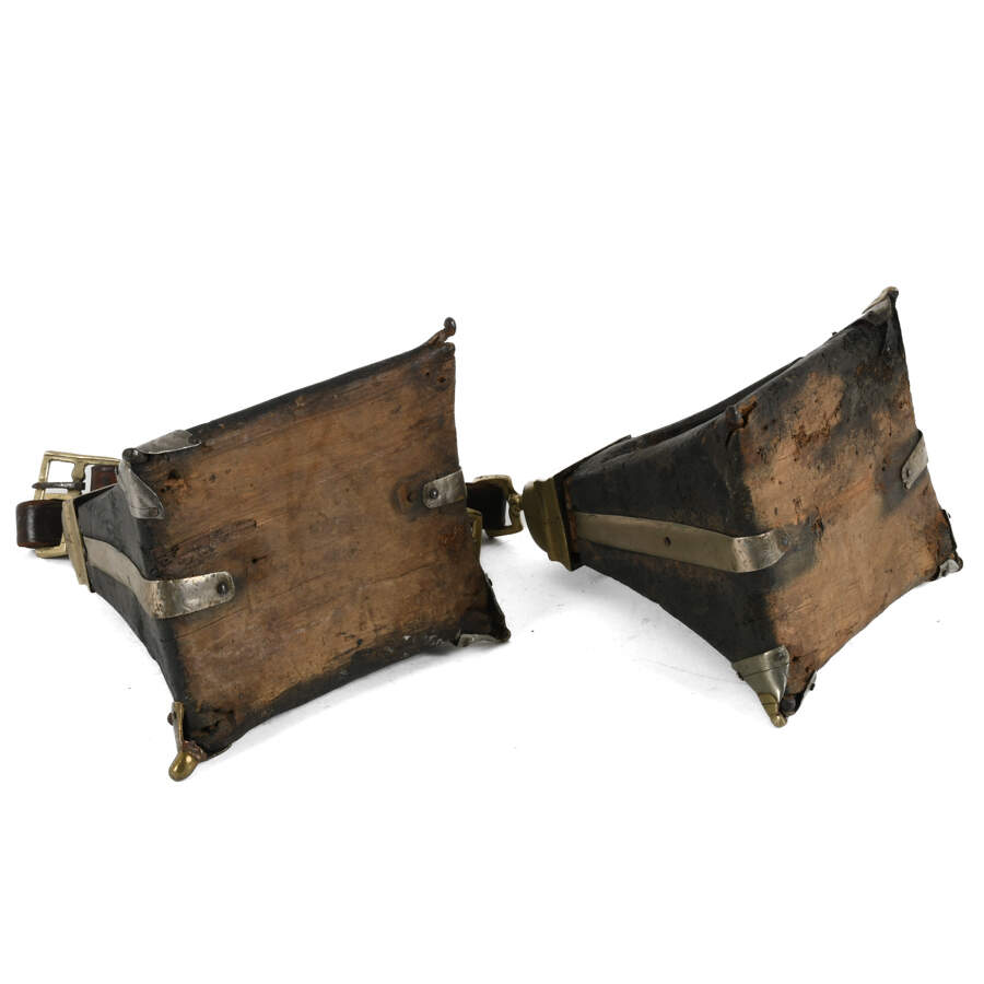 Antique Pair of Leather South American Gaucho Stirrups-9