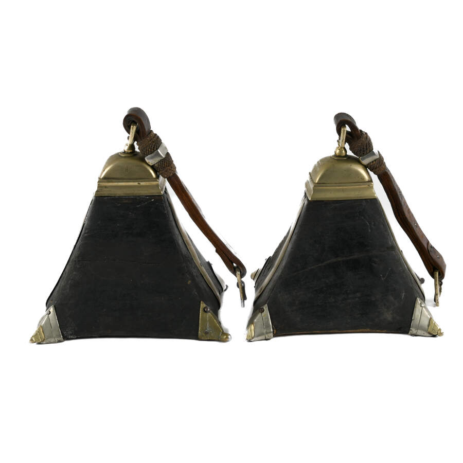 Antique Pair of Leather South American Gaucho Stirrups-3