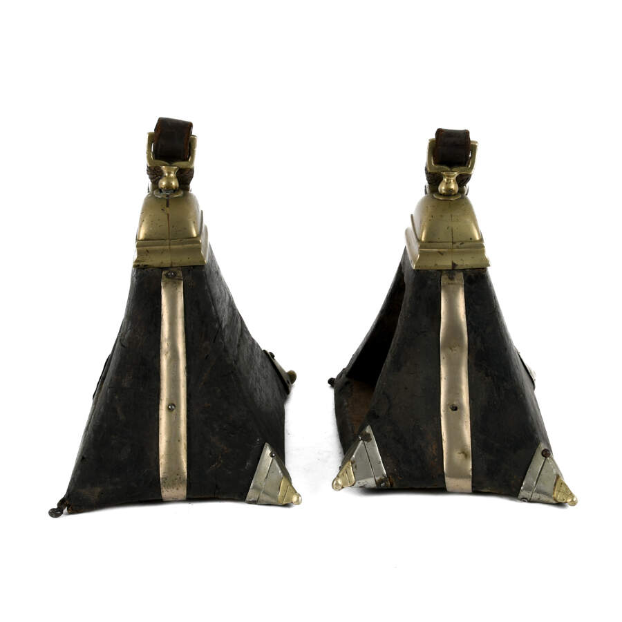 Antique Pair of Leather South American Gaucho Stirrups-2