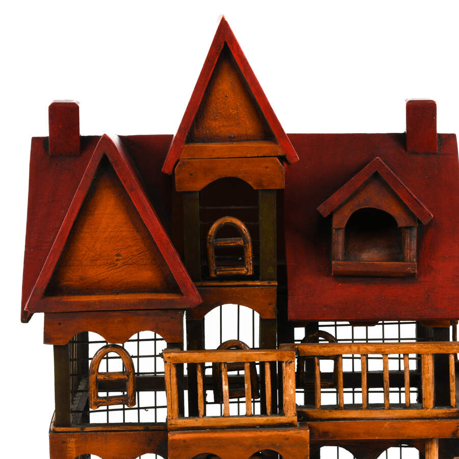 Decorative Wooden Victorian-Style House Bird Cage-7