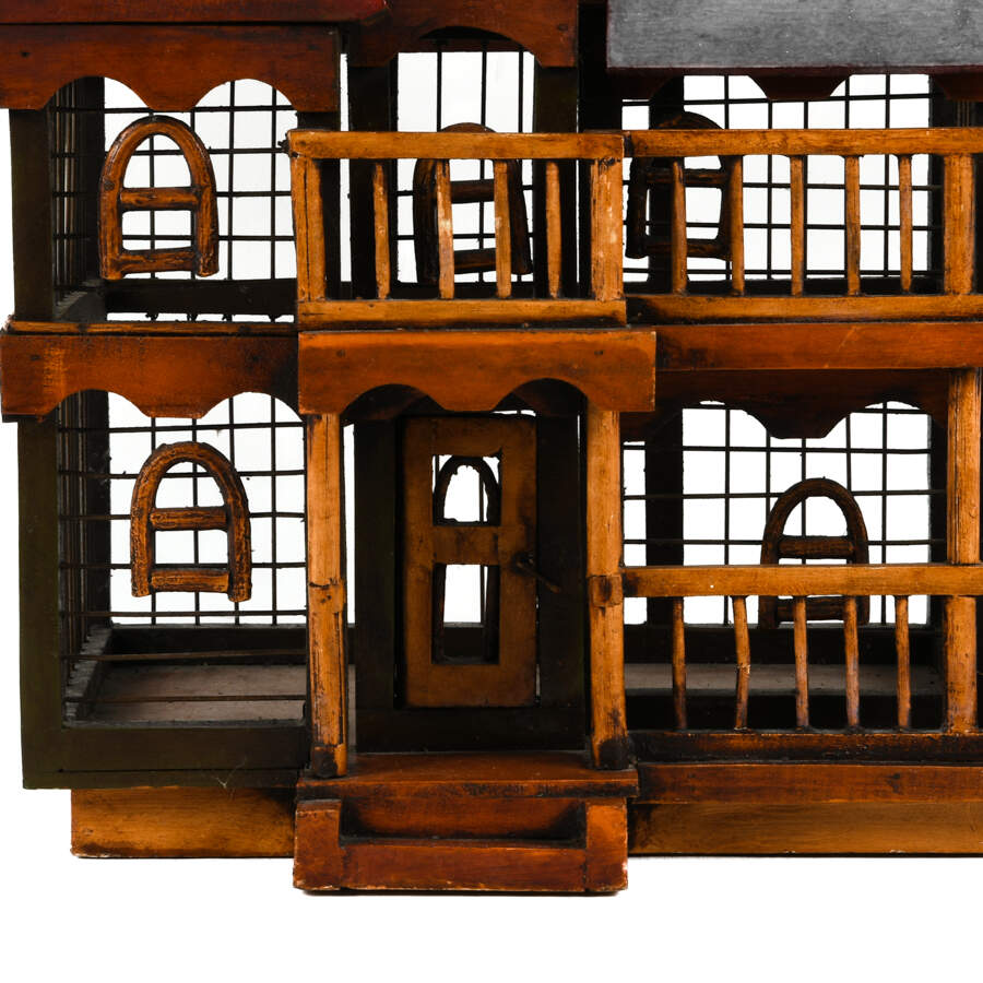Decorative Wooden Victorian-Style House Bird Cage-6
