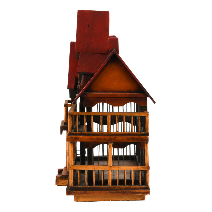 Decorative Wooden Victorian-Style House Bird Cage-2