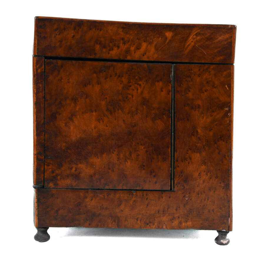 French Burlwood Liquor Tantalus Inlaid Bar with Decanters and Cordials-3