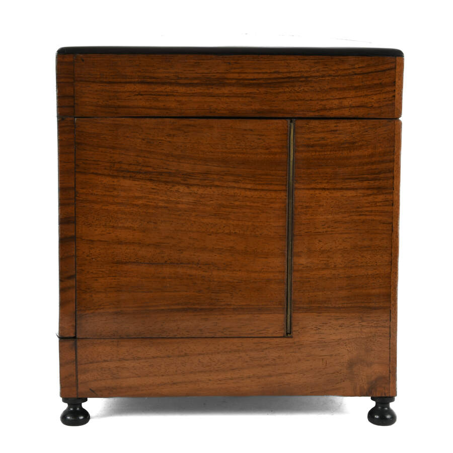 French Burlwood and Inlaid Bar with Decanters and Cordials-3