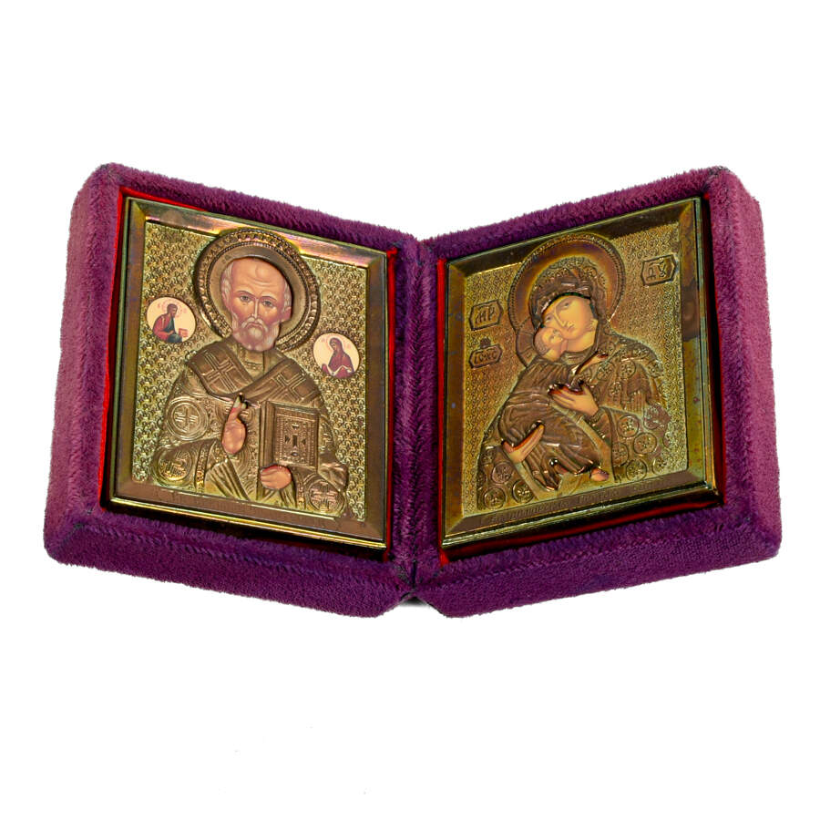 Russian Diptych Traveling Icon-7