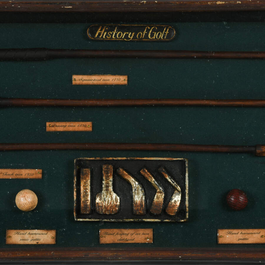 Decorative Accent Golf  History Display Shadow Box-3
