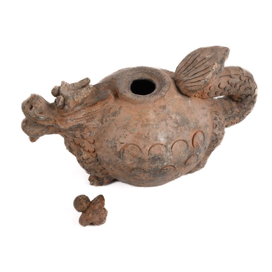 Antique Qing Figural Chinese Dragon Teapot-5