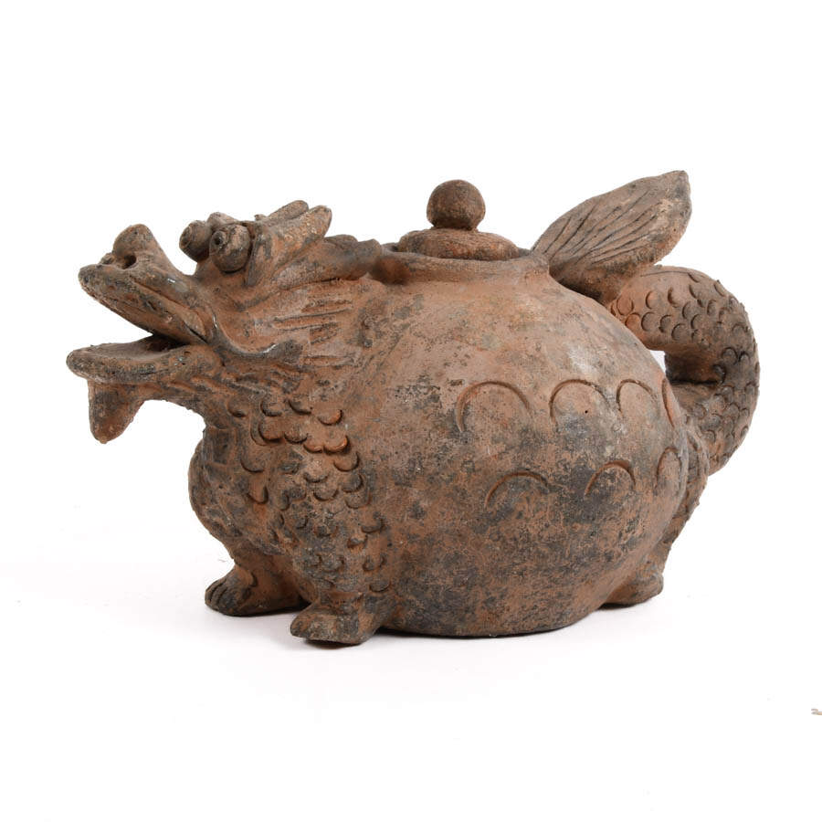 Antique Qing Figural Chinese Dragon Teapot-2