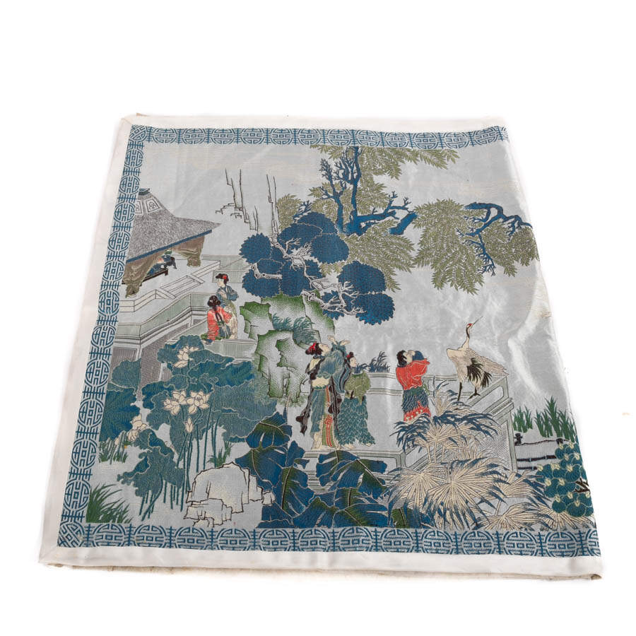 Signed Chinese Silk and Brocade Textile-5