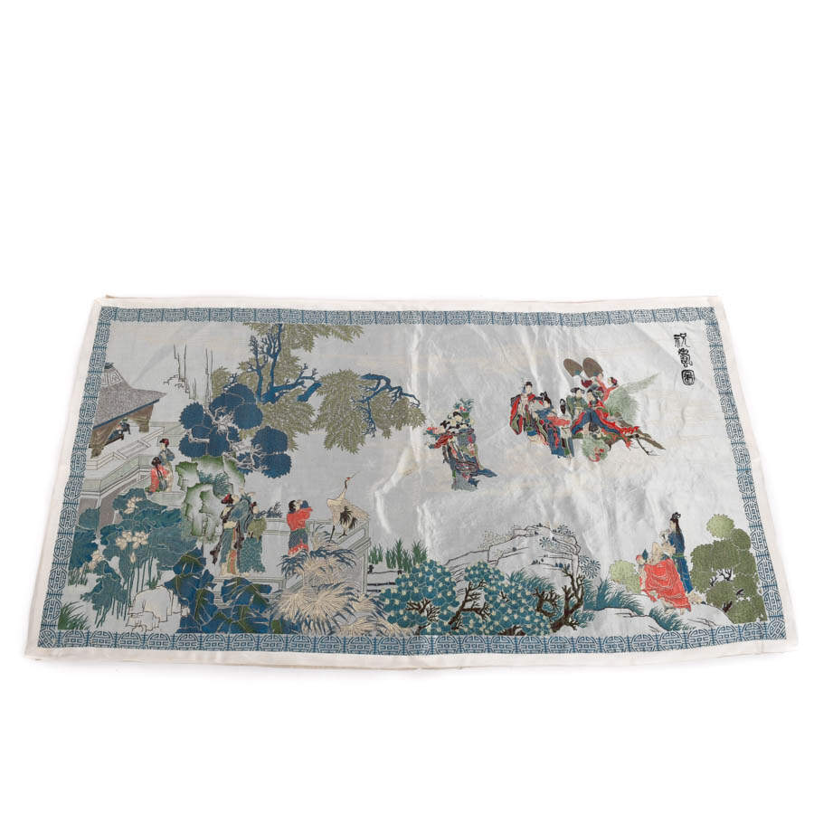 Signed Chinese Silk and Brocade Textile-1