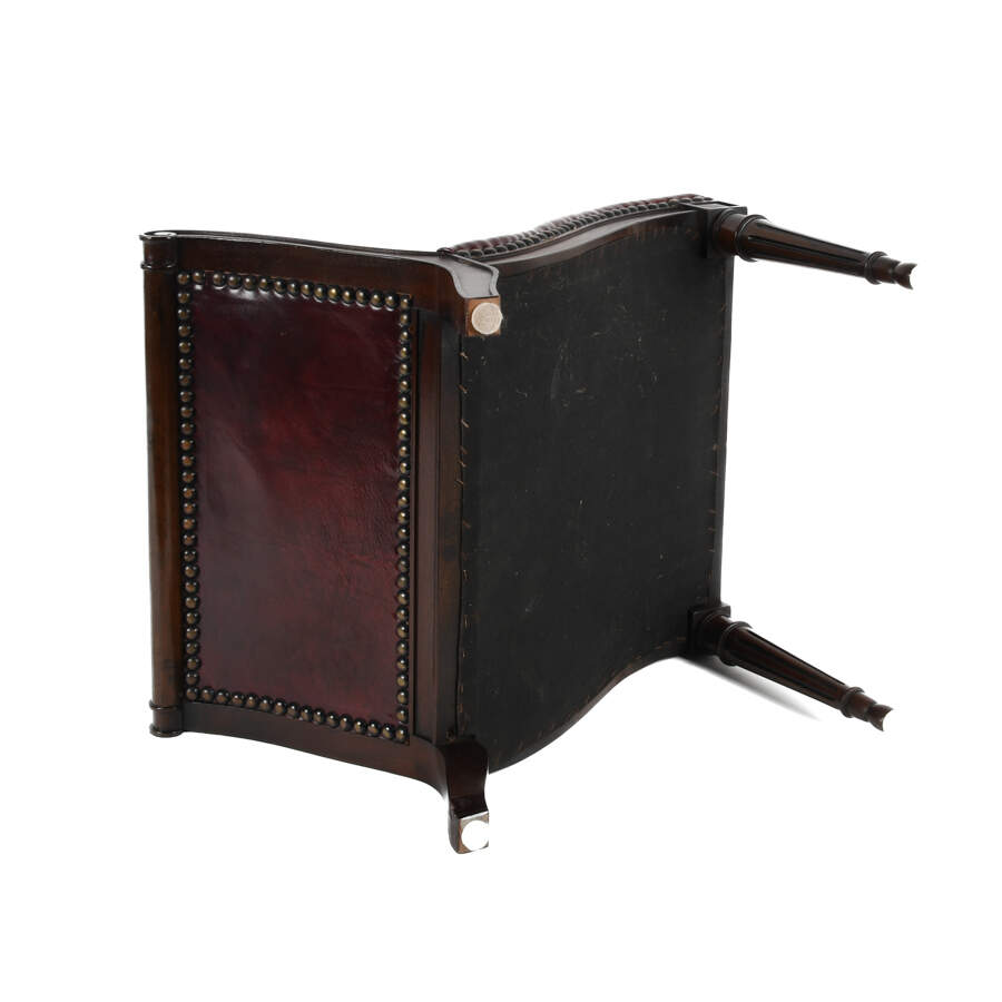 Mahogany and Naugahyde Gout Foot Stool-6
