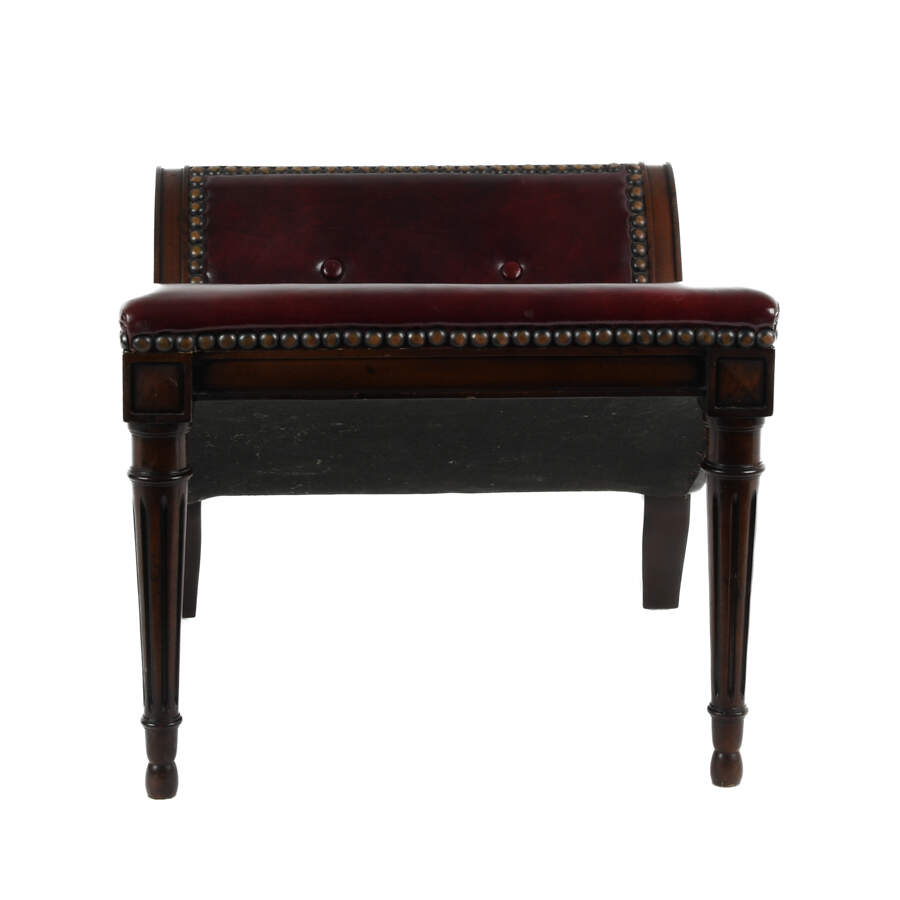 Mahogany and Naugahyde Gout Foot Stool-2