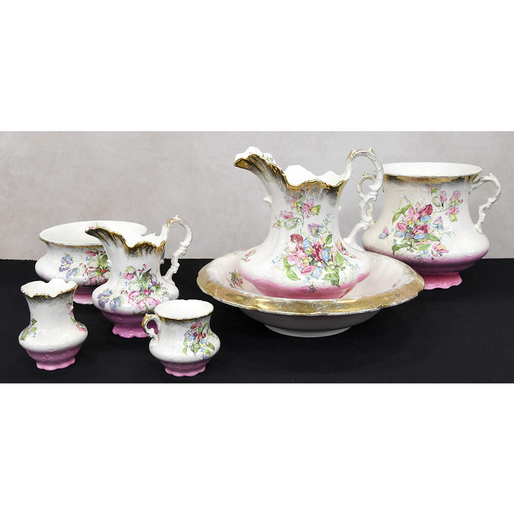Sterling China Sweet Pea 7-Piece Toilet Set-1