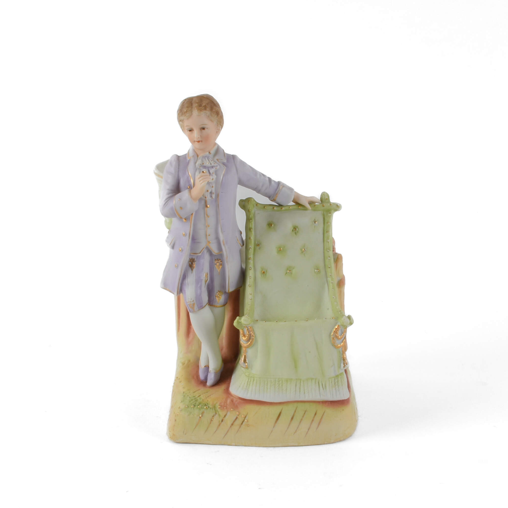 Antique Victorian Gentleman's Bisque Match Holder-1