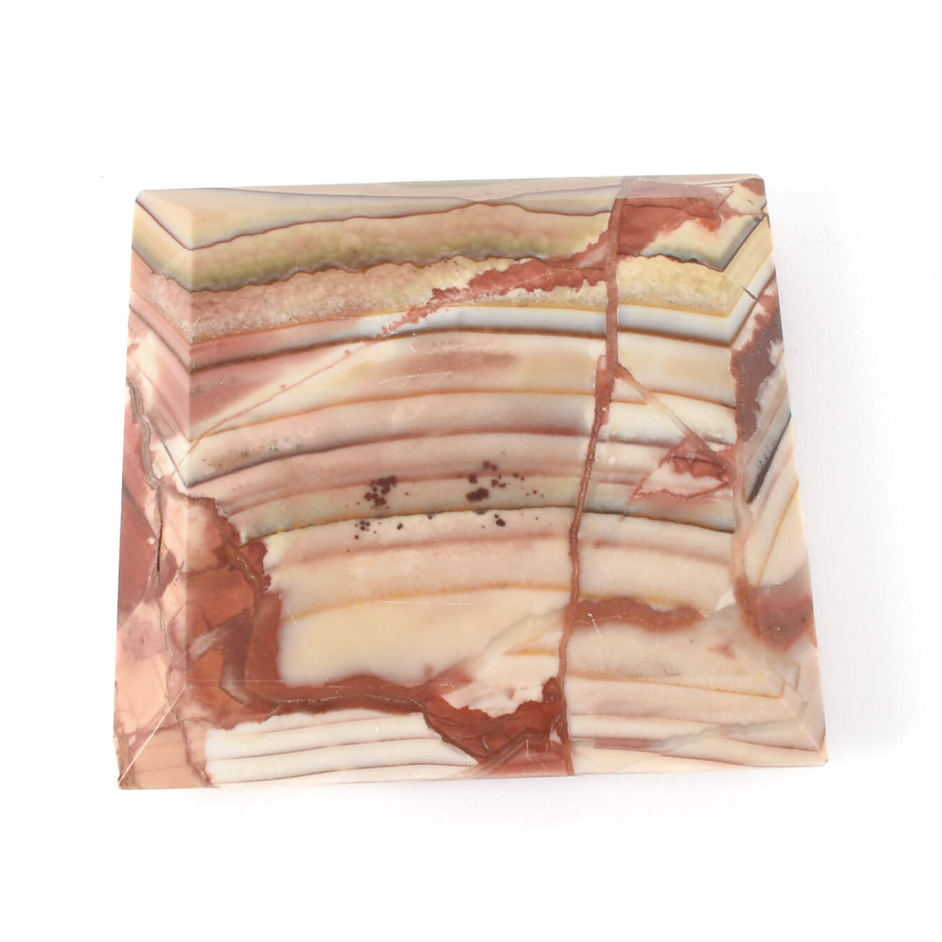 Mid-Century Modern Red Banded Onyx Ashtray-7