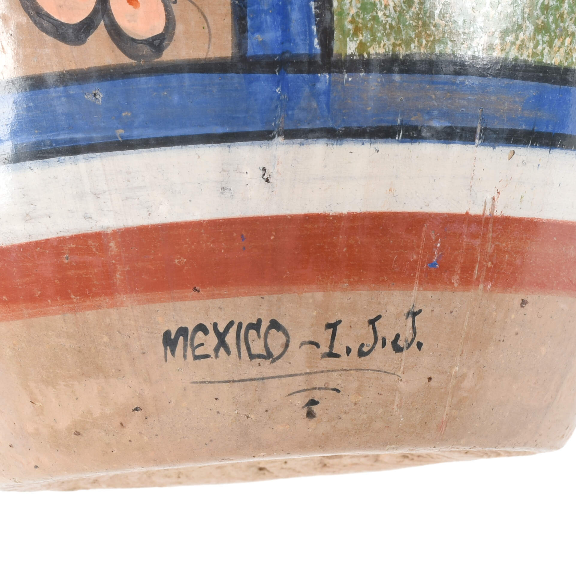 Hand-Painted Flared Mexican Folk Art-Style Vase-7