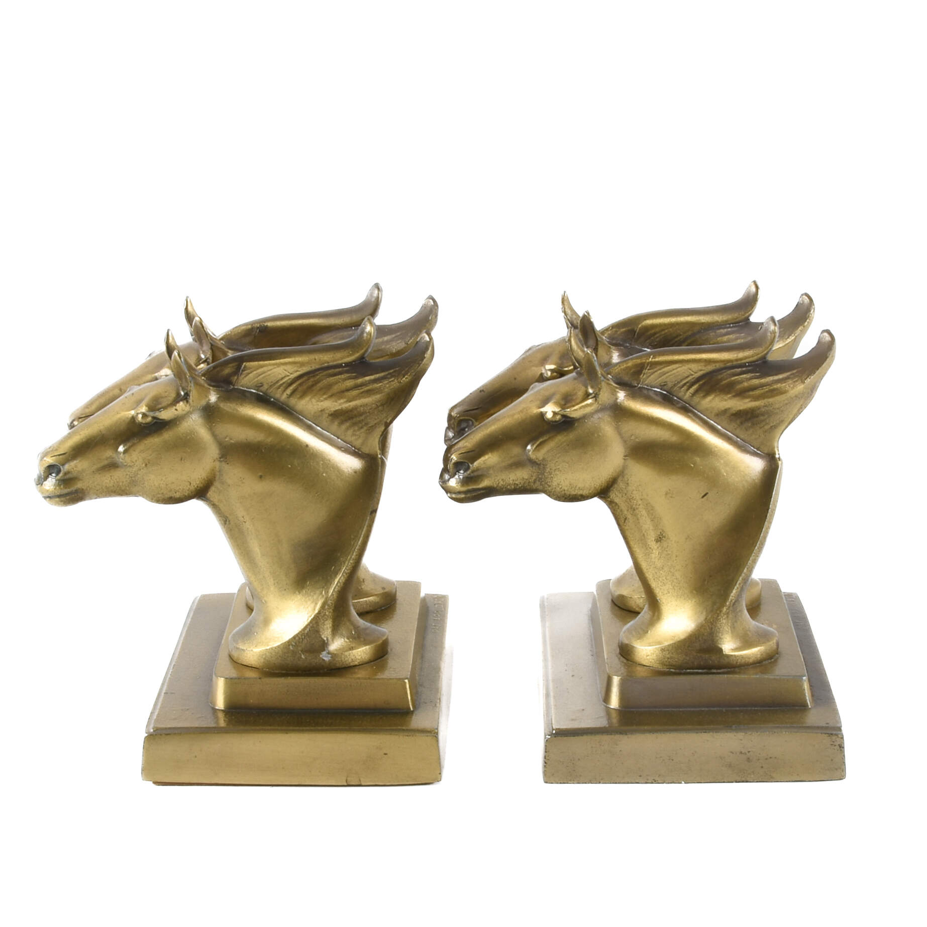 Frankart Gold Tone Stallion Bookends-5