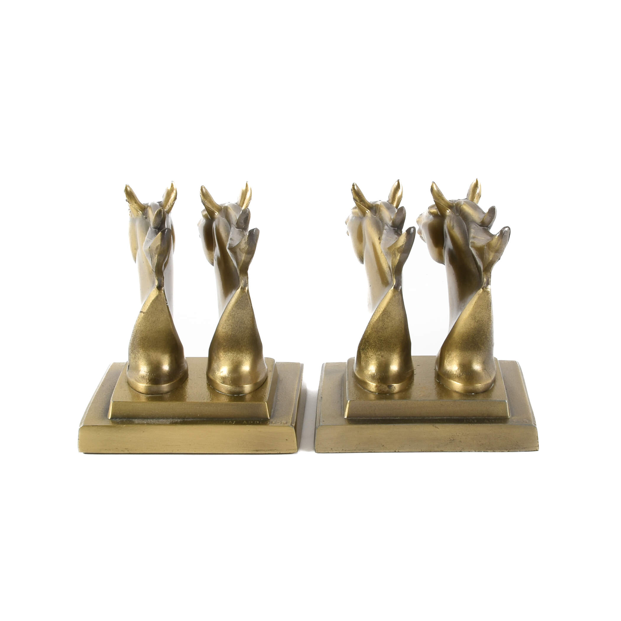 Frankart Gold Tone Stallion Bookends-4