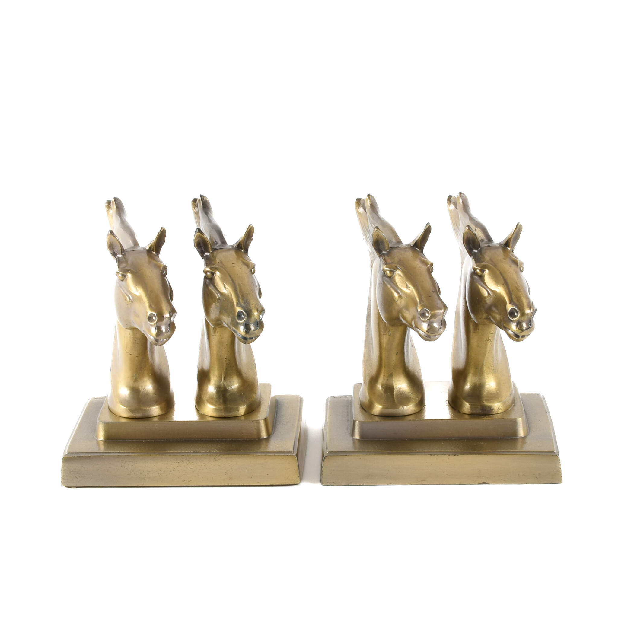 Frankart Gold Tone Stallion Bookends-2