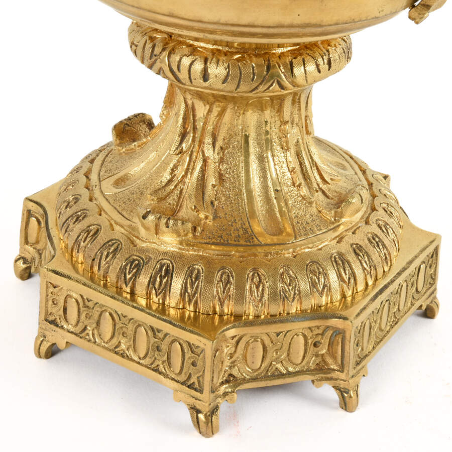 Antique Rose Canton Bronze Pedestal Centerpiece-7