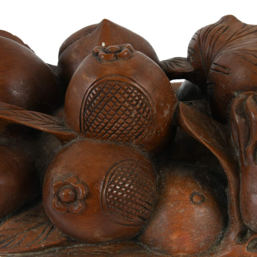 Pair of Hand-Carved Wooden Fruit and Foilage Sculptures-10