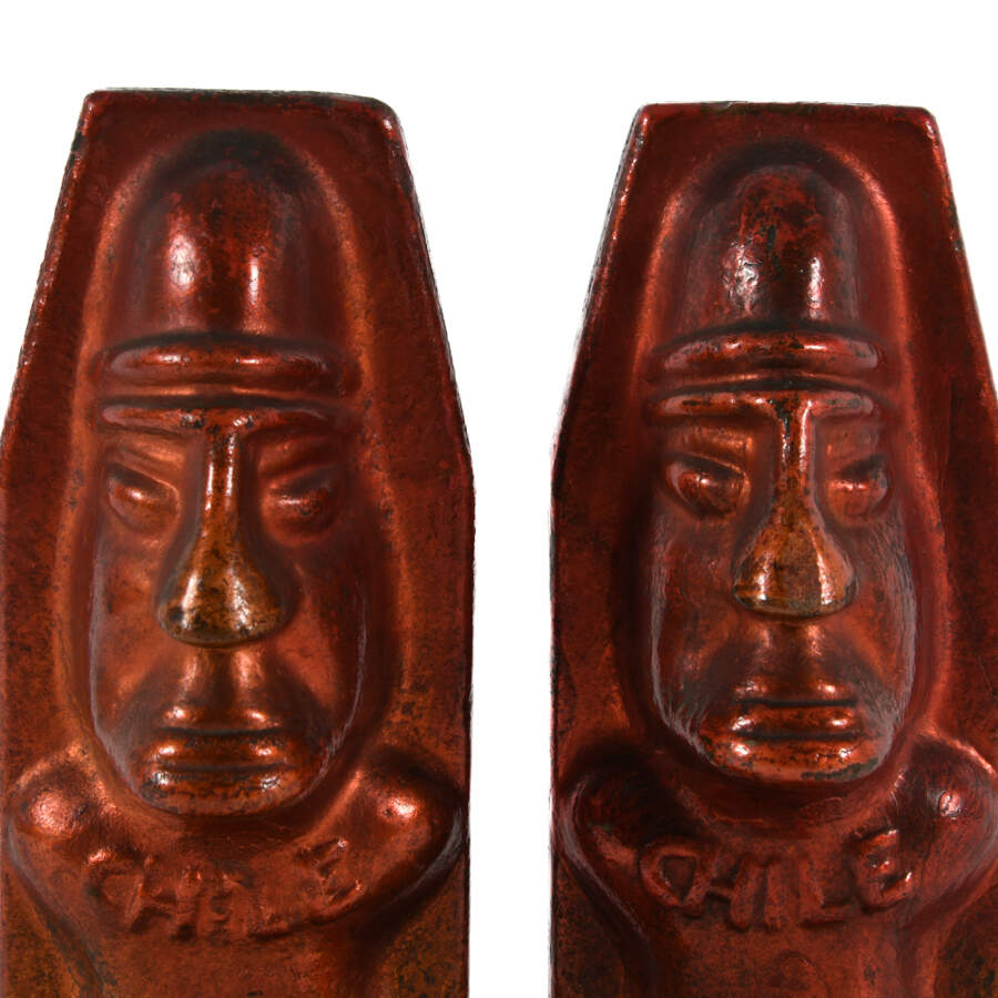 Pair of Metal Indigenous Painted Bookends-6