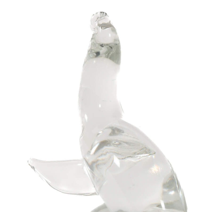 Signed Crystal Figurine of Seal on Ball-3