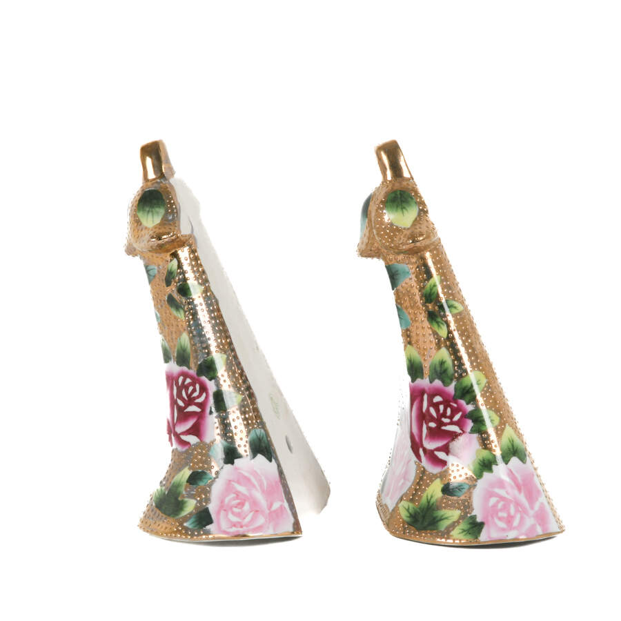 Pair of Pottery Roses Wall Pockets-12
