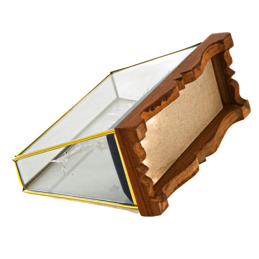 Chinese Spun Glass Royal Dragon Boat in Blue Lined Case-8