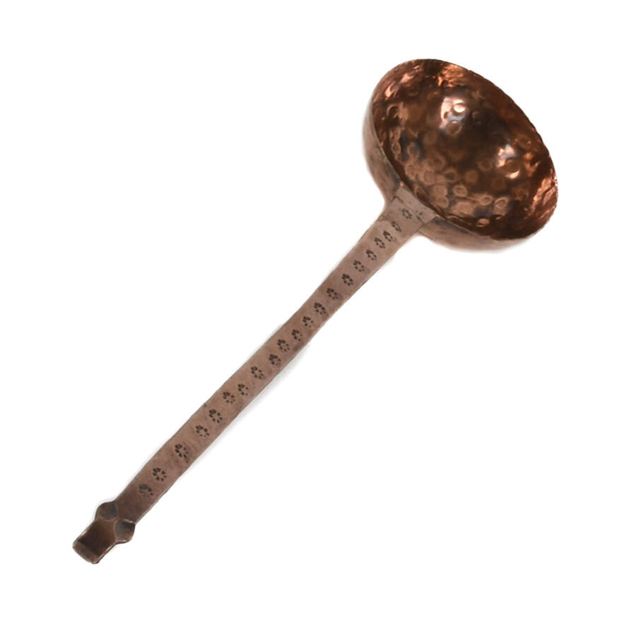 Antique Oversized Copper Dovetail Handle Spoon-3
