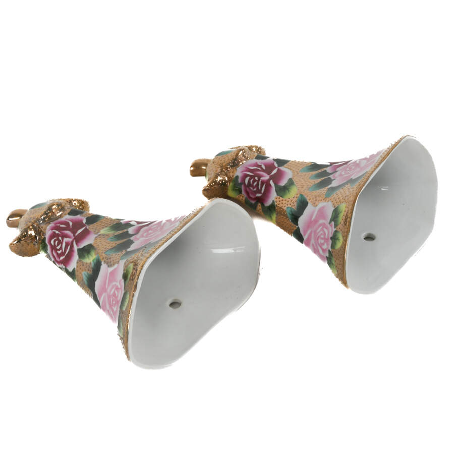 Pair of Pottery Roses Wall Pockets-9