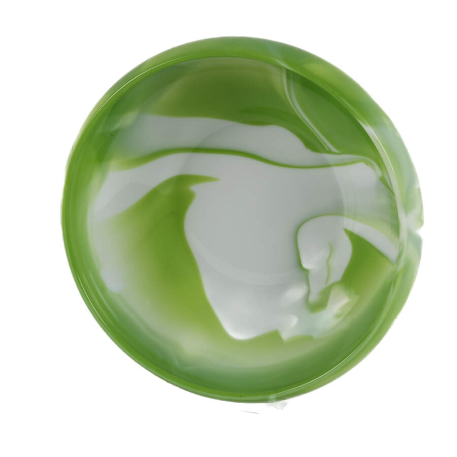 Green Custard Swirl Slag Glass Center Bowl-5