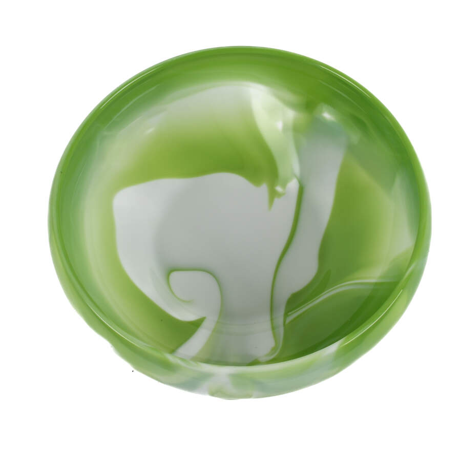 Green Custard Swirl Slag Glass Center Bowl-2