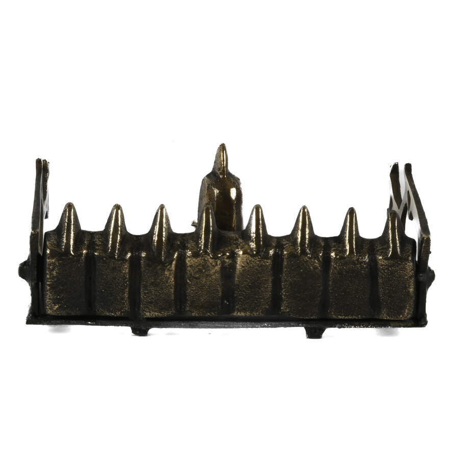 Antique Judaica Wall Menorah Oil Lamp-4