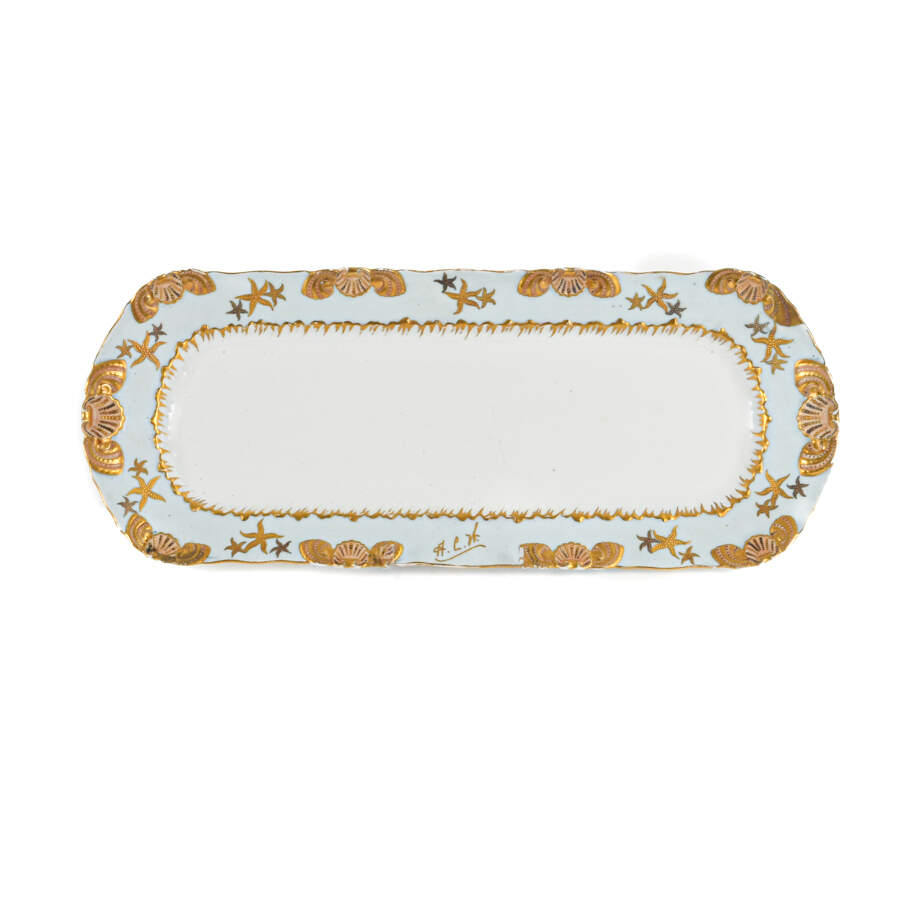 Antique French Gold and White Platter-1