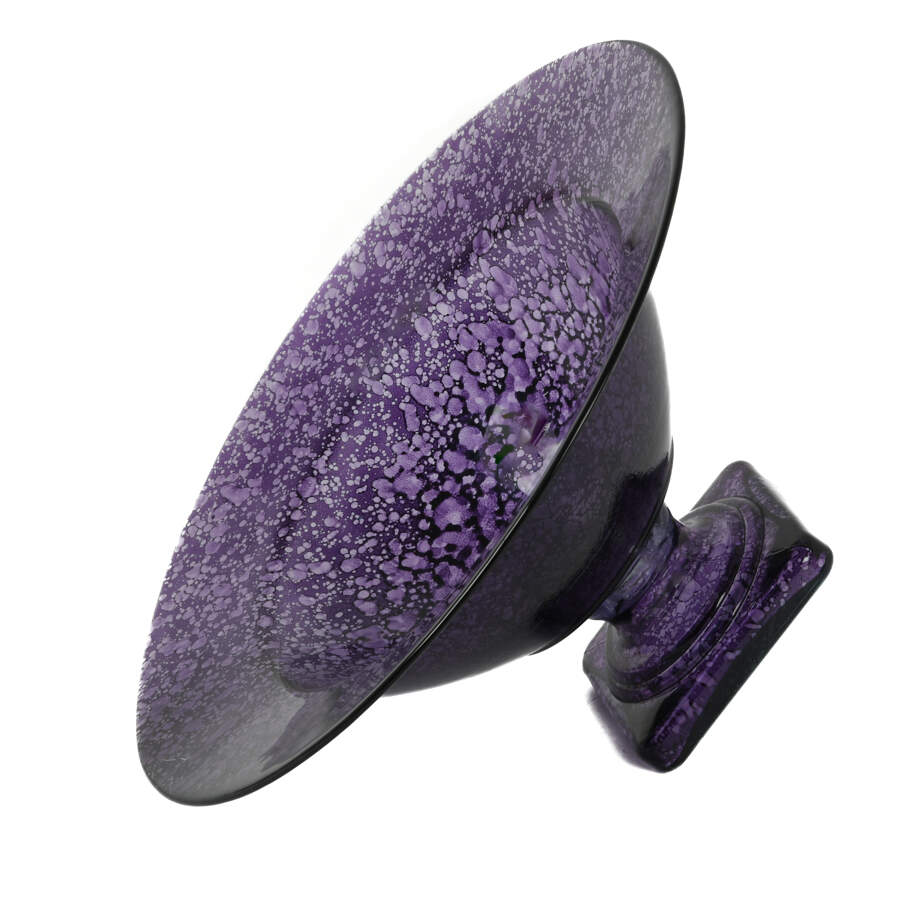 Art Glass Purple Pedestal Center Bowl-4