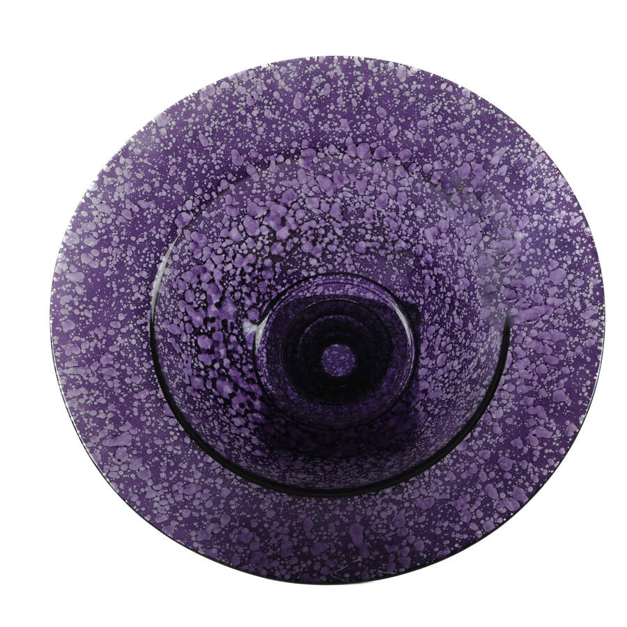 Art Glass Purple Pedestal Center Bowl-3