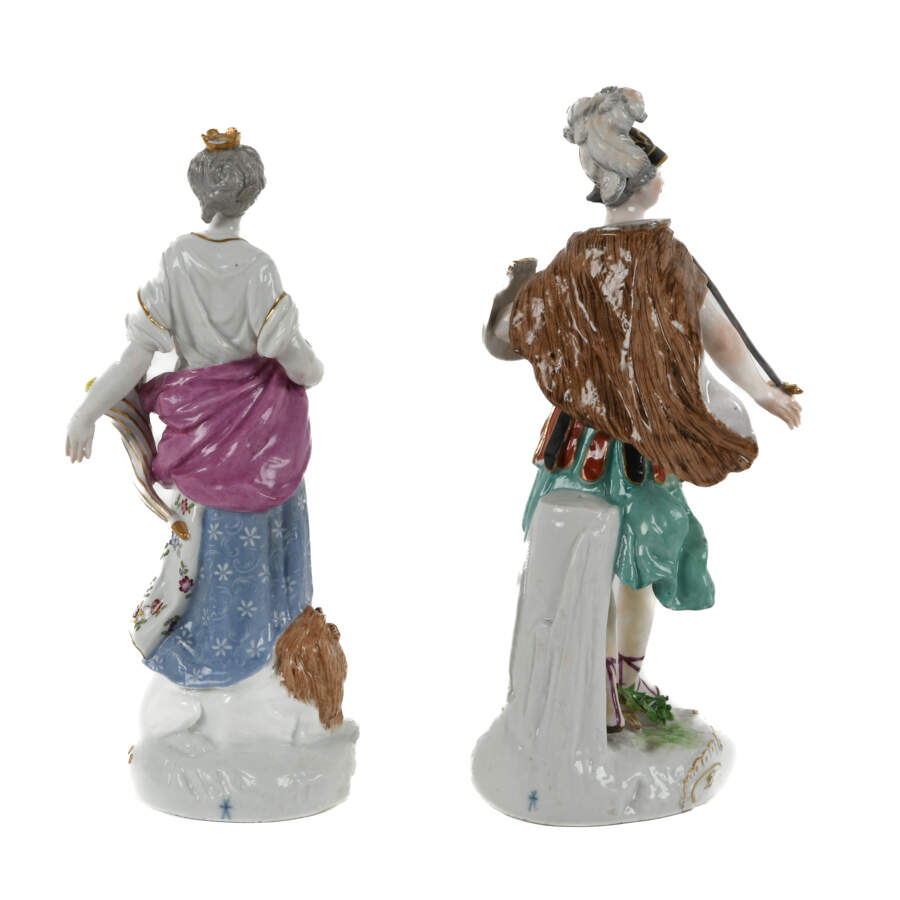 Pair of French Porcelain Figures in the Style of Meissen-3