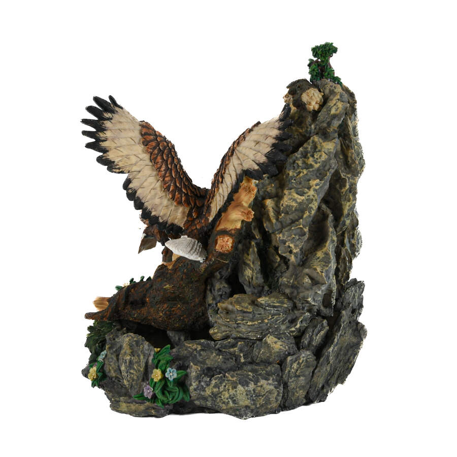 Resin Rocky Outcrop Bald Eagle Sculpture-6